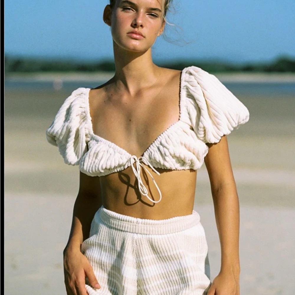 Sabo Skirt Cream Puff Sleeve Top
